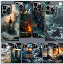 Lighthouse Big Waves Storm