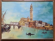Tableau Paysage vénitien Art contemporain Bateaux 