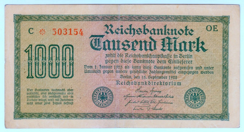 1922 allemagne 1000 mark - 1922,