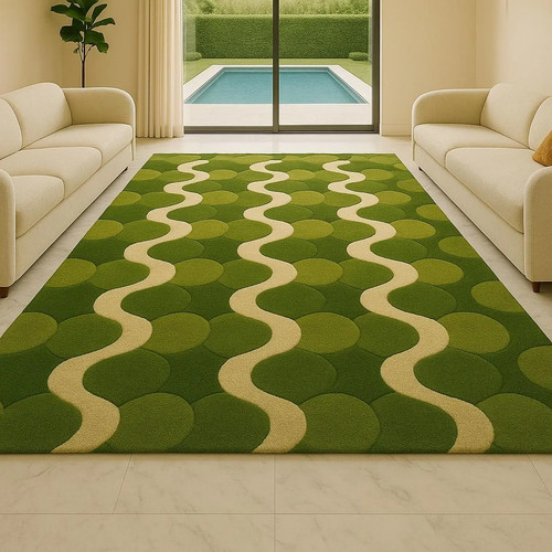 Tapis vert mousse - touffeté, à