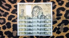 Billets 500 FRANCS  Pascal 1984 Consécutifs (X 5 Billets)