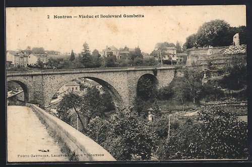 Cpa nontron viaduc et - cpa,