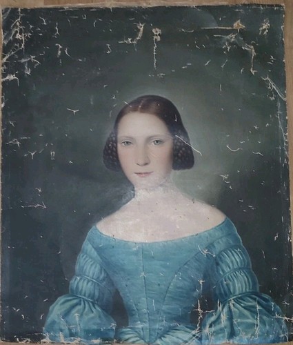 Portrait sur toile xixème - portrait,