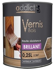 Vernis chêne clair brillant 250ml protection bois haute résistance teinte ADDICT