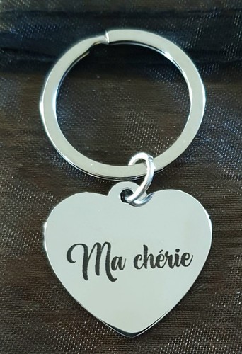 Porte clef coeur chérie - clef, chérie"