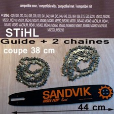 15" Guide  2 Chaines pour STIHL 029 034 036 038 039 MS290 MS340 MS360 MS390