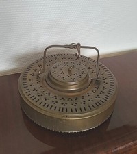 Ancienne Lanterne à Bougie en Laiton Manque Le Tissu Lampion Ancien Vintage