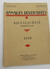 Annales Développées Baccalauréat  Anglais 1938 - Aix Alger Bordeaux Etc