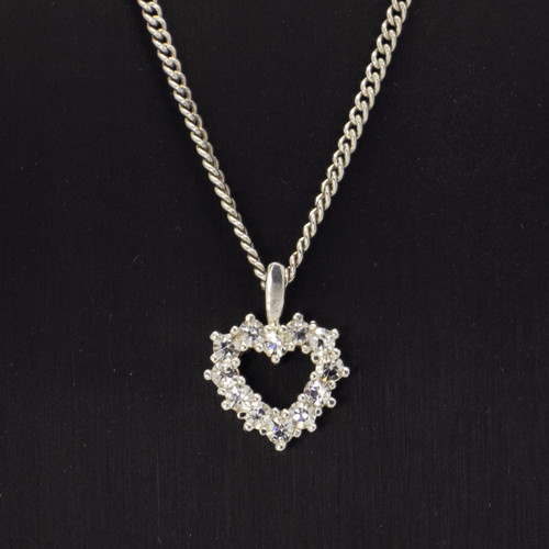 Collier cœur argent avec - collier, en