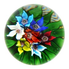 1977 Presse-papier Cristal Saint Louis Bouquet Floral