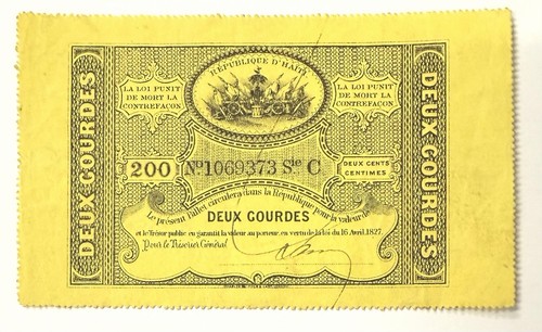 Billet banque gourdes 1827 - 2,