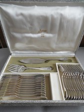 MENAGERE EN METAL ARGENTE CHRISTOFLE service à poisson modèle coquille