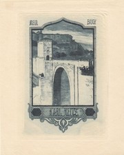 Exlibris Livre D'Art Radierung Conrad Strasser 1876-1954 Château Berg Tor