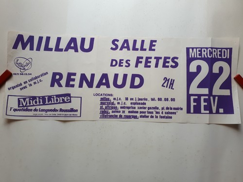 Rare affiche originale - affiche, renaud