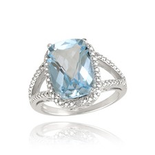 925 Argent 7.15ct Topaze Bleu