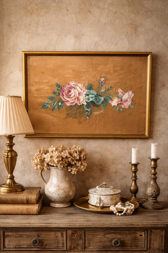 Peinture ancienne sur - , soie