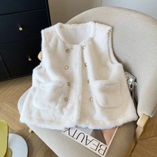 Gilet Femme Chaud Abricot En Tissu Doux Avec Poches Et Boutons CF56318