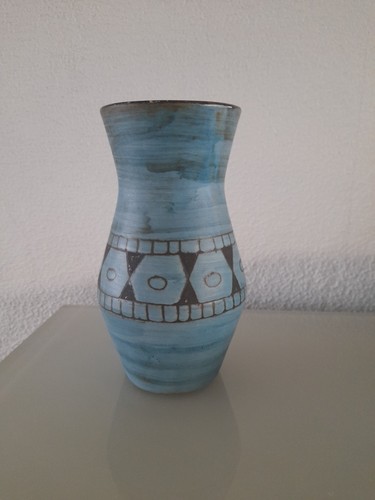 Vase bleu céramique alain - vase,