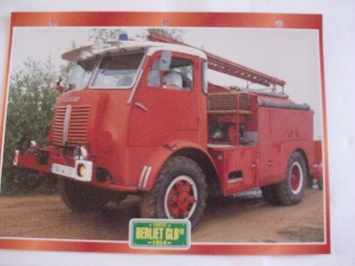 Carte fiche camion pompier - fiche,