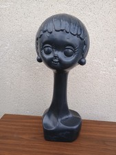 Tête a chapeau vintage Twiggy mannequin circa 1970 vitrine mode