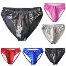 String En Simili Cuir Pour Hommes Sous-Vêtements Effet Mouillé Taille Basse /