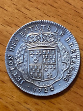 Jeton arg Louis XV États de Bretagne Nantes 1722 Loire-Atlantique sacre majorité