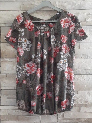Shirt blouse kaki floral - blouse,