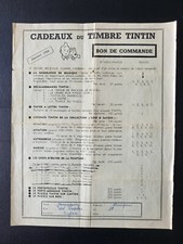 Tintin Kuifje Bon de commande et liste cadeaux du chèque Janvier 56 RARE