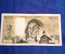 Billet Banque De France 500 Francs Pascal 1969 BE