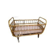 Lit enfant rotin vintage - lit,