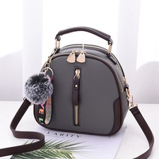 Sac à Main Femme Fourre-tout Cuir PU Pendentif Pompon Fourrure Bandoulière Love