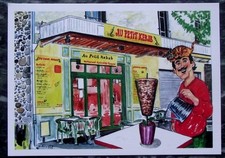 Carte postale Je mange du kebab,Au petit Kebab  ,Courpiére 2010,  CPSM