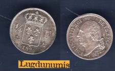 1/4 Franc Louis XVIII 1824 A Paris TTB SUP RARE 182658 exe Louis XVIII 1815-1824