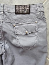 TRUSSARDI JEANS Pantalon 3/4 gris clair soyeux classique Taille 36