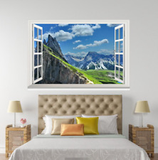 3D prairie montagnes 465 fenêtres ouvertes WallPaper peintures murales mur impression déco Carly