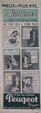 PUBLICITÉ 1954 PEUGEOT PEUGIMIX MIXEUR BATTEUR RAPE MOULIN HACHOIR - ADVERTISING