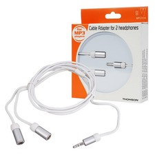 Thomson 1,8M Y-Adaptateur 3,5Mm Prise Câble 2X Casque AUX Répartiteur