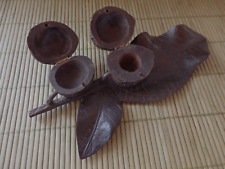 ANCIEN OBJET BOIS FORET NOIRE BLACK FOREST ENCRIER PLUMIER FEUILLE ARBRE TBE
