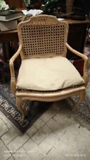 FAUTEUIL TYPE BAMBOU DOSSIER ET ASSISE CANNAGE AVEC COUSSIN