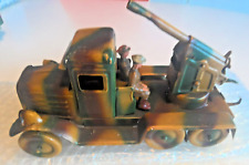 JOUET ANCIEN TÔLE TIPPCO GERMANY CAMION MILIT. + canon et soldats env. 1930'