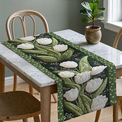 Spring tulip table runner - table,