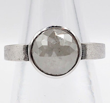 Bague joaillier PAGLIANI or gris 18k diamant gris de 3,50 carats brioletté