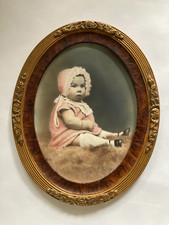 Tableau dessin pastel portrait enfant avec cadre