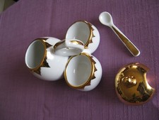 Service à condiments " La moule "- H de 9,7 cms  avec couvercle et cuillère