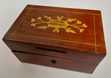 RARE - Boîte Coffret Tirelire Bois marqueté Publicitaire Caisse d'Epargne Banque