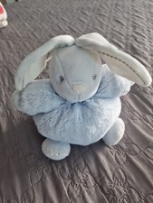  Doudou  Peluche Lapin Boule  Bleu Clair  Plume  Kaloo Fourrure 20 Cm
