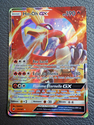 Carte pokemon oh - ho-oh, gx
