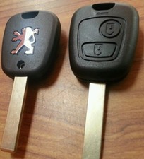 COQUE clef PLIP BOITIER CLE TÉLÉCOMMANDE PEUGEOT 2 BOUTONS 307 et 107 avec logo 