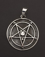 Pendentif Magie Bijou ésotérique Pentacle inversé Satan Argent 925 -6gr.  #25847