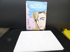 vintage plaque tole thermometre mural pub Credit Agricole Pin Up